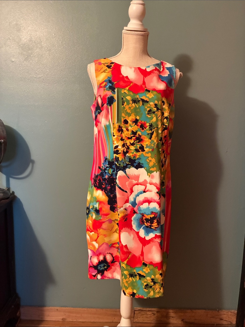 Vibrant Multicolor Floral Midi Dress